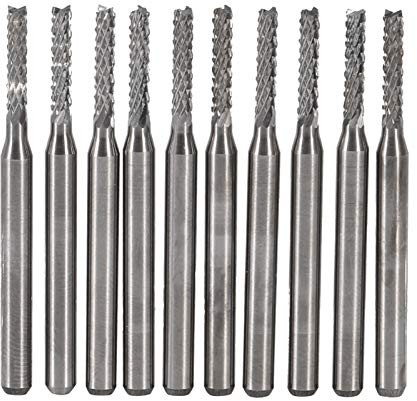 10 Pezzi 2mm Fresa CNC, Fresa a Candela CNC Fresa a Fresatura Frese a Candela Punte per Router CNC Punta per Incisione Fresa in Metallo Duro per Incisione Kit Punte a Gambo Dritto Fresa per Intaglio