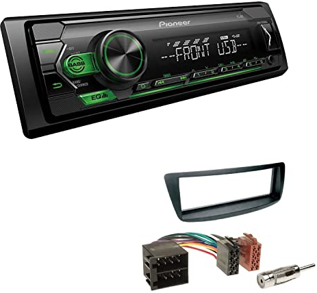 Pioneer MVH-S120UBG 1-DIN Autoradio mit grüner Beleuchtung und USB kompatibel mit Android-Smartphones inkl. Einbauset passend für Toyota Aygo bis 07/2014 schwarz