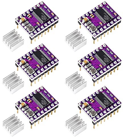 6pcs drv8825 Stepstick Stepper Motor Schrittmotortreibermodul mit Kühlkörper für 3D-Drucker RepRap 4 RAMPS1.4