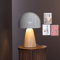 Lightbox Pilz Tischlampe | Deko Tischleuchte mit Wipp-Schalter | 31 cm Höhe & 20 cm Durchmesser | E14 Fassung | Wohnzimmer-Lampe aus Metall/Holz in Hell-Braun/Grau