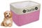 TEAYASON Personalised Dog Toy Box Storage Basket Bin with Handles, Custom Pet's Name Collapsible Food Storage Box, Storage Basket for Organizing Dog Toys, Clothes and Accessories (Pink)