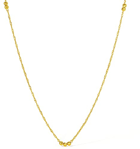 24 Karat / 999 Gold Gelbgold Kette 40+5cm Für Unisex Frauen Männer Teenager Mädchen Jungen Paare mit Geschenkschachtel ZHOU LIU FU