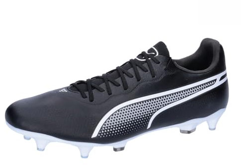 PUMA King Pro Mxsg, Soccer Shoe Unisex Adulto, Black White, 41 EU