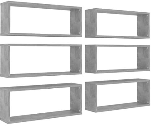 vidaXL Würfelregale 6 STK. Betongrau 60x15x23 cm Holzwerkstoff
