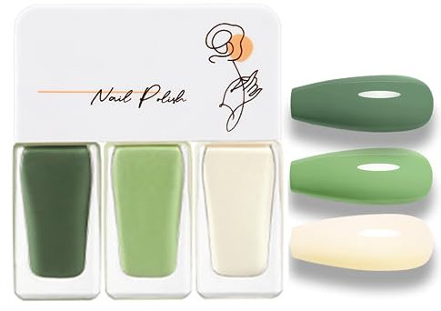 Peeling Off Nail Polish - 3 In 1 Green Nail Polish - Yellow Nail Polish Nail Varnish - Quick Drying & Easy-Off - Non Toxic & No Need Baking - DIY Nail Art At Home Women Teens (T11 Green)