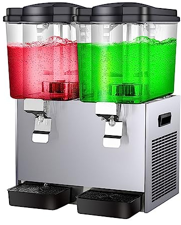 Máquinas de Granizados Comerciales con Contenedor de 20L*2, Caliente y Frío Máquina Para Hacer Batidos Completamente Automática 300W Fácil de Operar Dispensador de Bebidas Licuadora Refrigeración