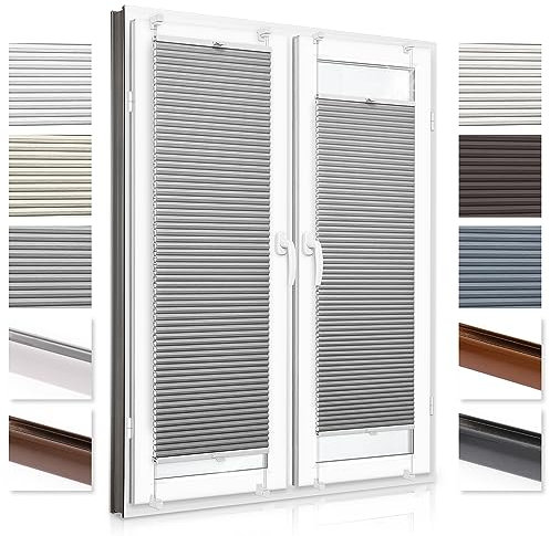 Concept Crystal® Honeycomb Pleated Blind WITHOUT DRILLING – Customised size – 6 Different Fabric Colours – Honeycomb Blackout Thermal Blinds (Height from 150 cm to 230 cm)