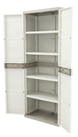Jardin202 - Armario de 4 estantes de Resina | Titanium Beige | 70x44x176 cm | Beige