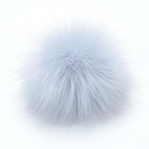 10 Stück 10cm Kunstfell Pompon Fellbommel Pompon Bommel für Mützen Beanies Fellbommel Fellpompon Künstlicher Haarball für Tasche Anhängern Schlüsselanhänger Dekoration Bekleidung Zubehör -blauer See