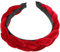 Luxshiny Samt Geflochtene Stirnbänder Gepolstertes Stirnband Dickes Breites Haarband Vintage-Haarband Mädchen-Haarreifen Für Sport Yoga-Zubehör (Dunkelrot)