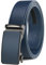 JUKMO Gürtel Herren, Ledergürtel Ratsche Automatikschließe, 35mm Breit Gürtel (Achteck - Blau, S-75cm to 90cm Taille Verstellbar (Länge 115cm))