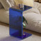 Acryl-Kleiner Beistelltisch, Beistelltisch C Form, Vielseitig Einsetzbar, Dicker, Klarer Couch-Nachttisch, für Wohnzimmer, Badezimmer und Schlafzimmer (Color : Blue, Size : H-65CM/25.5IN)