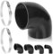 Swpeet 3 tubi in silicone rinforzato a 4 strati, 102 mm, gomiti a 90 gradi, con bulloni in acciaio inox 304 da 105 a 127 mm, per radiatore di aspirazione Turbo