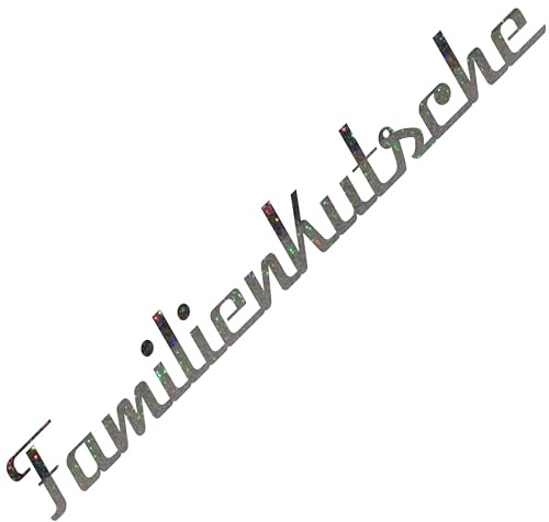 Autoaufkleber Familienkutsche Sticker für euer Familienauto Kombi Wohnmobil als Autodekor Fun Aufkleber (Glitzer Silber)