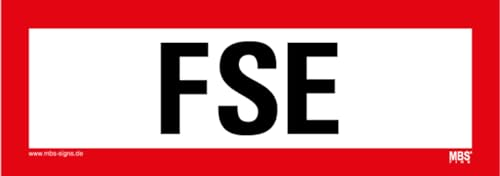 Aufkleber Brandschutzzeichen „FSE“ Feuerwehr Schild Folie ähnl. DIN 4066 | 297x105 mm Made in Germany
