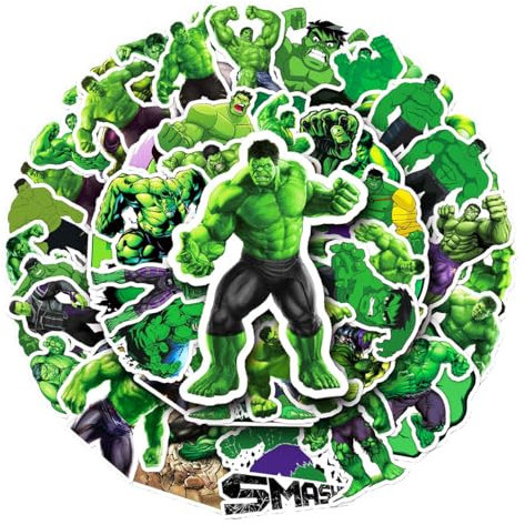 Hulk Aufkleber, 50 Stück Sticker Set Wasserdicht Vinyl Stickers Graffiti Style Decals für Auto Motorräder Fahrrad Skateboard Gepäck Laptop Aufkleber, Geeignet für Erwachsene Kinder