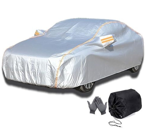 Autoabdeckung für Bentley T 1966-1980, Allwetter-Universal-Autoplane mit Türreißverschluss/winddichtes Seil/Passwortschloss/Handtuch/Aufbewahrungstasche Tasche/Handschuhe