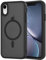 AOMYKE für iPhone XR Hülle Magnetisch, Handyhülle für iPhone XR kompatibel mit Magsafe Transluzente Matte Anti-Fingerabdruck Kratzfeste PC Rückseite + TPU Bumper - Schwarz