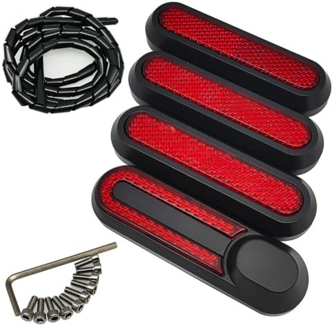 GTIWUNG 4 Pièces Trottinette Roue Couverture Réflecteur Bande, Caches vis en Plastique Roue pour Trottinette, Rouge