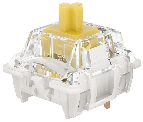 GATERON G Yellow Pro 3.0 Pre lubed 5pin 50gf Linear Switches RGB Light for MX Mechanical Keyboard (110pcs, Yellow)