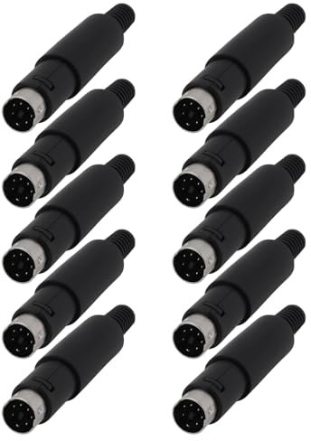 VGOL Lot de 10 Mini Fiches DIN 6 Broches pour Transmission de Signaux Adaptées Aux Lecteurs de DVD TV Aux Appareils de Lecture Vidéo pour Câbles Ronds de Soudage d'un Diamètre Maximal de 4,5 Mm