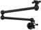 KAITAIHD Modern Kitchen Tap Folding Pot Filler Faucet Wall Single Hole Mounted Double Hnadle Swing Arms Brass Stove Faucet, Matte Black