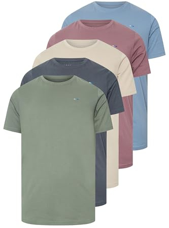 BadRhino Big & Tall 5 Pack/Purple/Brown/Blue Core T-Shirts - Men's - Plus Size Curve
