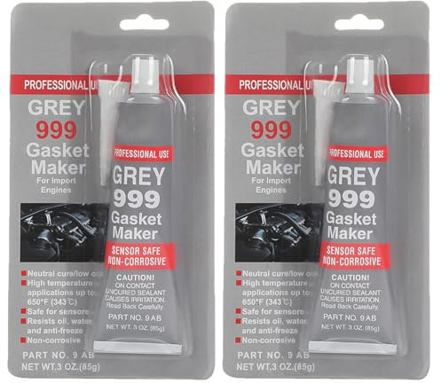 GNAUMORE Lot de 2 mastics pour joint de culasse - Mastic d'étanchéité moteur - Mastic d'étanchéité pour moteur - Résistant aux hautes températures - En silicone - Gris