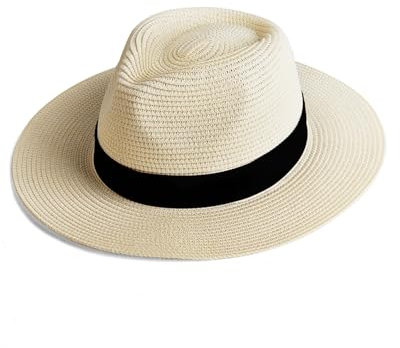 Zylioo Stroh Sonnenhut Kleine Kopf,UV Schutz Fedora Strohhut Kleine Größen,Strandhut Sommerhut Größe S für Sommer Urlaub