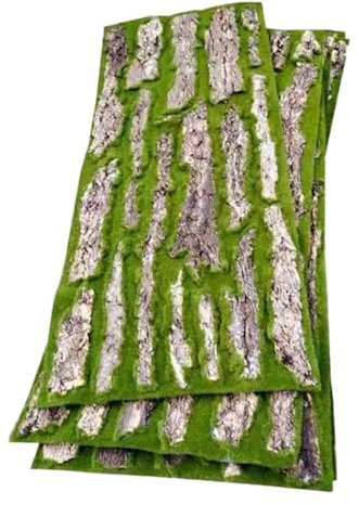 Künstliche Rinde, Künstliche Rinde für den Innenbereich Rohr Dekoration Kunstmoos, Gefälschte Baumrinde Grün Moos für Hochzeit Dekoration Wasserpfeife Säulenabdeckung Gras Wand (Gelb,50*100 cm)