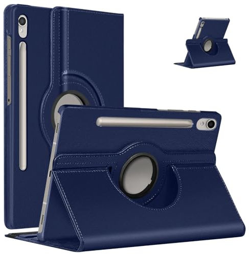360° Rotating Case for Samsung Tab S8 Ultra/ S9 Ultra / S10 Ultra 14.6 (2022/2023 / 2024) - Premium Leather Cover with Auto Sleep/Wake and Stand Function (Blue)