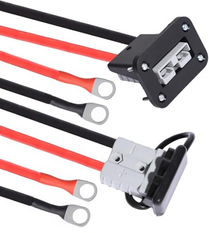 shengbowi 50 Amp Battery Quick Connect/Disconnect Connector 6 to 12 Gauge Battery Cable Connector Quick Disconnect Battery Terminal, 12V Wire Harness Plug Connector Kit for Car Winch Trailer - 2 Pack
