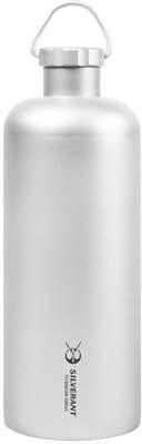 SILVERANT Titan-Wasserflasche, ultraleichte Campingflasche mit isolierender Thermohülle und Clip-Loop-Verschluss für Outdoor-Wanderungen und Sport (600 ml – schmale Öffnung)