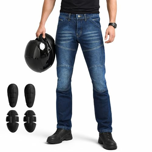 Vaster Moto Motorradhose Herren, Motorrad Jeans Damen Aus Aramidfaser, Unisex Motorrad Schutzhose Hose Mit Protektoren CE-geprüft nach EN 17092-3:2020