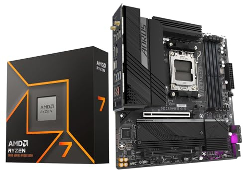 AMD Ryzen 7 9700X CPU Prozessor Bundle mit GIGABYTE B650M AORUS Elite AX Gaming Motherboard (AM5, Micro-ATX, DDR5, PCIe 5.0 M.2, USB 3.2 Gen2X2 Type-C)