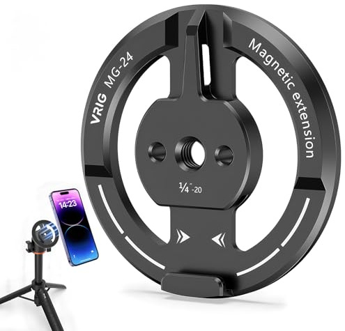 yeemeen Magnetischer Handy Stativhalterung Adapter mit Magsafe Ring | Kompatibel mit Magsafe iPhone 16/15/14/13/12 Pro Max/Plus, 1/4 Gewinde für Stativ, Selfie-Stab, Videoaufnahmen & Ringlicht