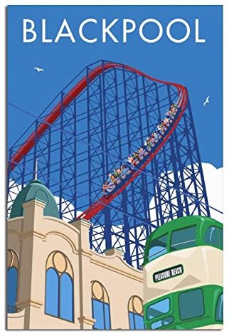 Jigsaw Puzzle 1000 Piece，England Blackpool Jigsaw Puzzles for Adults 1000 Piece, Classic Puzzle Teens Boys Girls Puzzles 70x50cm