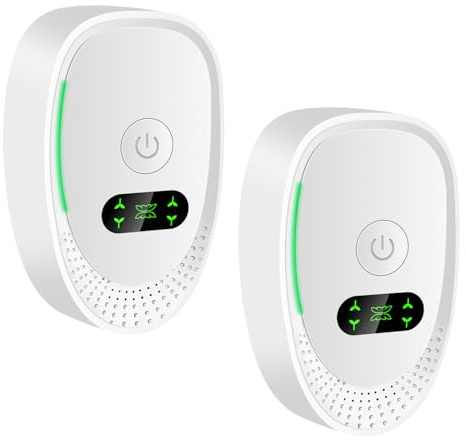 Purificador de Aire Plug-In para Hogar y Dormitorio, Mini Ionizador con Iones Negativos, Elimina Olores de Humo/Mascotas/Zapatos, Silencioso y sin Filtros, para Cocina/Oficina/Baño (2)