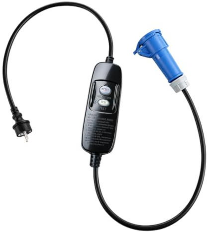 150cm Schuko auf CEE Kupplung - CEE Adapter Kabel 230V mit Auslaufschutz, Schutzart IP44/IP55, für Wohnmobile, Elektroauto, Camping, Bauanhänger