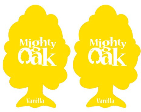 2 x MIGHTY OAK AIR FRESHENER CAR / HOME / OFFICE - VANILLA - YELLOW - 2 PACK