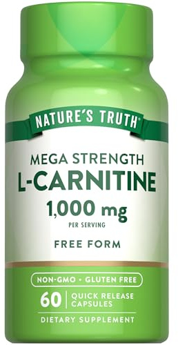 Nature's Truth L-Carnitine 1000mg | 60 Capsules | Mega Strength | Free Form