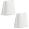Simpa Set of 2 White Ceramic Umbrella Stands - 20cm (H) x 17cm (L) x 11cm (D) - Each Stand Holds 4 Umbrellas.