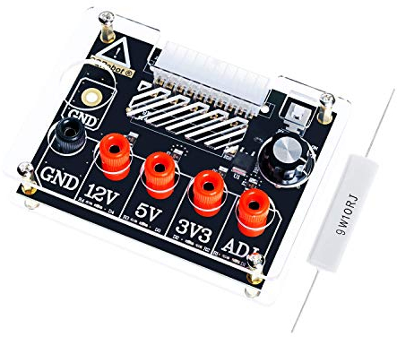 CQRobot ATX Power Supply Breakout Board and Acrylic Case Kit. with ADJ Adjustable Voltage Knob, Supports 3.3V, 5V, 12V and 1.5V-9.0V, 2A Maximum Output, Reset Protection.