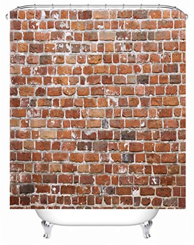 Xlabor Stein Motiv Duschvorhang Wasserdicht Stoff Anti-Schimmel inkl. 12 Duschvorhangringe Waschbar Badewannevorhang 180x200cm Muster-B