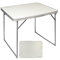AKTIVE Mesa camping plegable, Mesa ligera, patas plegables, 80x60x70 cm, madera MDF, estructura de acero, color blanco, asa de transporte (52814)