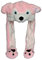 JOYHY Enfant Adultes Peluche Mouvement D'Oreille Oreille Flap Chapeau Loup Rose