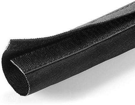 Electriduct 3/4 Hook and Loop Nylon Fast Wrap Sleeve Cable Management - 10 Feet - Black