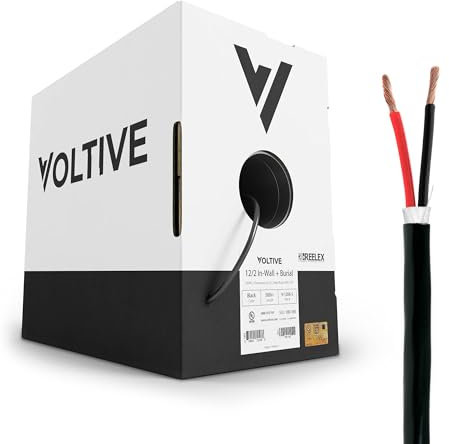 Next 12/2 Speaker Wire - 12 AWG/Gauge 2 Conductor - UL Listed In Wall (CL2/CL3) and Outdoor/In Ground (Direct Burial) Rated - Oxygen-Free Copper (OFC) - 500 Foot Bulk Cable Pull Box - Black