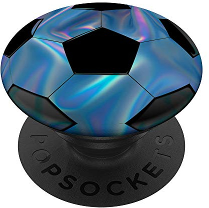 Fussball - Farbe Rainbow Turquoise PopSockets PopGrip: Ausziehbarer Sockel und Griff für Handys/Tablets mit Tauschbarem Top PopSockets Klebender PopGrip