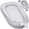 PaLulli Babynest Babynestchen 50x90 cm Babykokon, 2seitig, 100% Baumwolle, Nestchen für Babybett, Kuschelnest, Kissen, Reisebett für Baby und Säuglinge (Sterne C)